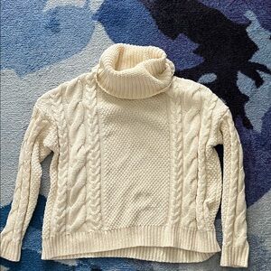 Cropped Madewell Cable Knit Turtleneck
